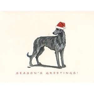  Scottish Deerhound in Santa Hat Boxed Christmas Notecards 
