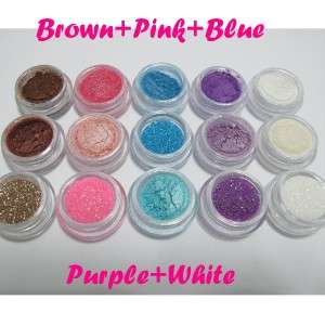 Shiny Brown+Purple+blue+Pink+White 5 Versions Eyeshadow Pigment 