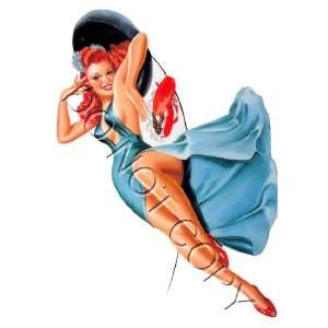  Lovely Vintage Pinup Girl decal s36 Musical Instruments