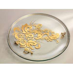  AnnieGlass Arabella Round Platter Gold