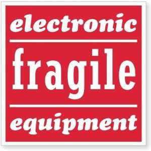  Electronic Fragile Equipment Coated Paper Label, 4 x 4 
