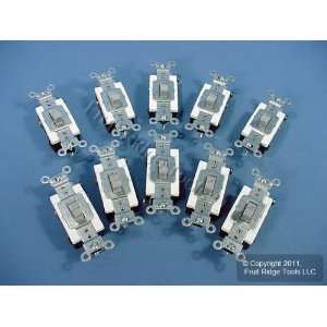 10 Leviton Gray INDUSTRIAL Toggle Wall Light Switches Single Pole 20A 