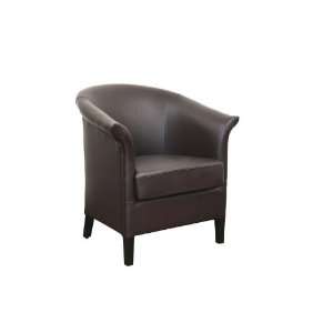  Delilah Brown Leather Contemporary Club Chair