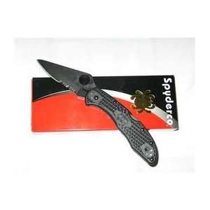  Spyderco Delica4 FRN Black Blade Folding Knife C11PSBBK 