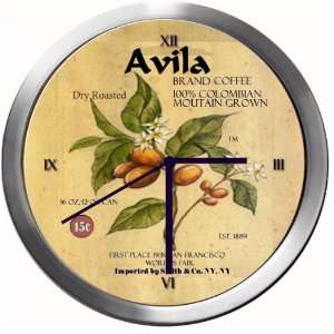  AVILA 14 Inch Coffee Metal Clock Quartz Movement Kitchen 