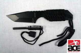 Black Tanto SURVIVAL KNIFE & Fire Starter (S832) NEW  