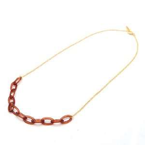  [Aznavour] Lovely & Cute Cell Chain Necklace / Brown 
