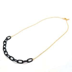  [Aznavour] Lovely & Cute Cell Chain Necklace / Black 