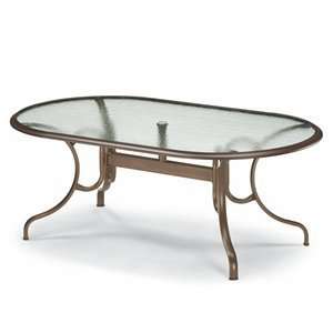  Oval Deluxe Glass Outdoor Dining Table 