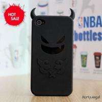 cute satan Gift Phone Black 666 Devil Ears iphone4 4s rubber cover 