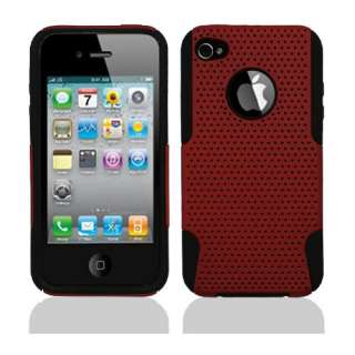   4gs Red/Black Hybrid case cover + Screen Protector+Car Charger  