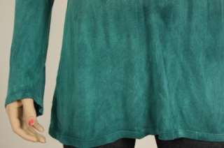 NEW FREE SOCIETY GREEN TIE DYE EMBELLISHED TUNIC TOP M  