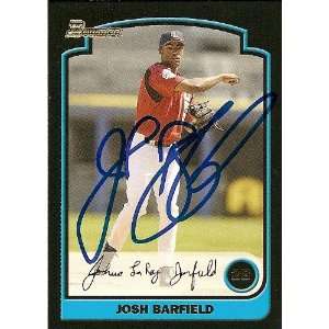  Cleveland Indians Josh Barfield Signed 2003 Bowman Card 