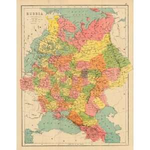  Bartholomew 1877 Antique Map of Russia