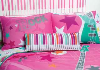 NeW Girls Teens Pink Rock Guitar Comforter Bedding Set Full 9 pcs