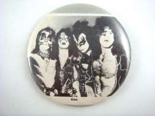 Vintage KISS Pinback Button Badge Rock & Roll UK Unique  