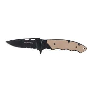  Browning Flipper Folding Knife Partially Serrated 3 Drop 