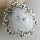NATURAL DENDRITE OPAL 925 STERLING SILVER RING SIZE 7