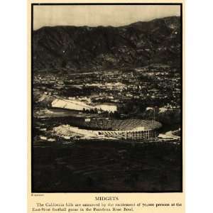  1930 Print California Hills Aerial Pasadena Rose Bowl 