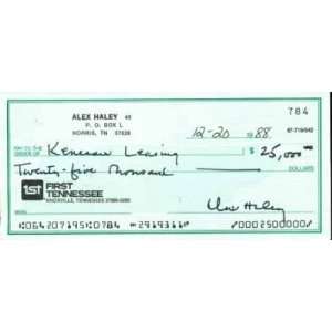  ALEX HALEY signed personal check AUTHOR OF ROOTS   Sports 