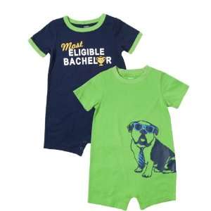  Carter`s 2pcs Boys Rompers (Most Eligable Bachelor), Size 