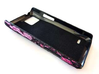 For Motorola Droid Bionic XT875 Designer Pink Flower Lace Phone Case 