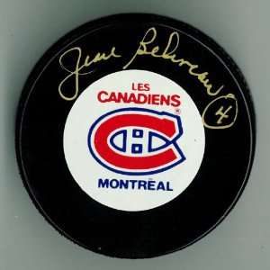  Jean Beliveau Autographed Montreal Canadiens Game Puck 