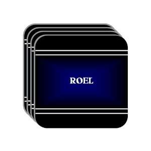 Personal Name Gift   ROEL Set of 4 Mini Mousepad Coasters (black 