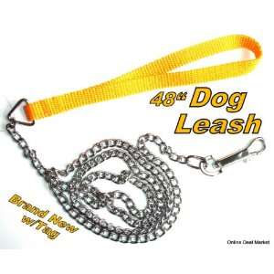 Dog Pet Puppy Leash Training Lead CHAIN w/ Nylon Handle Swivel Hook 48 