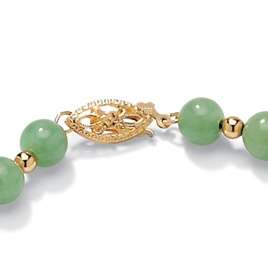 Elegant 6 12mm Round Genuine Green Jade 18 Necklace  