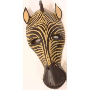  14 Handcrafted Zebra Mask   Made in Kenya