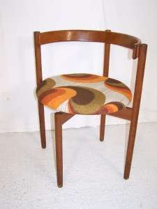vintage retro danish teak circular desk chair 1960s 1970s vintage 