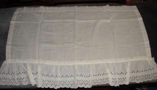 Vintage White JCPenny Eyelet Kitchen Home Curtains  