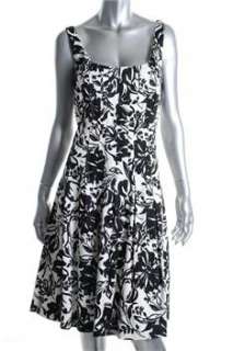 Lauren Ralph Lauren NEW Black Versatile Dress Floral Print Pintuck 14 