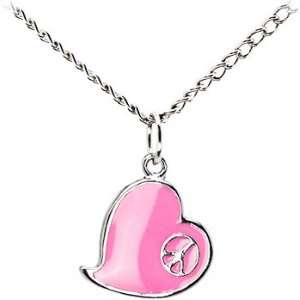  Pink Heart Peace Sign Necklace Jewelry