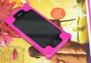 Hot Pink Aluminum Metal Transformers Bumper Case Cover for iPhone 4 4G 