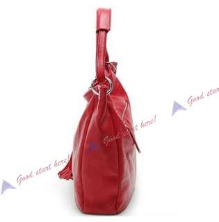 color New Fashion Women Tassels Style Big Leather Tote Handbag 