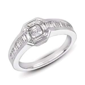  14K White Gold 0.96cttw Round Diamond Fashion Ring 