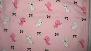   Pink Baby Girl Blanket Oodles of Poodles Cotton Knit NEW  