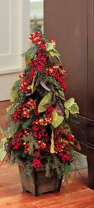   Northwoods Christmas Holiday Berry & Pinecones Decorative Accent Tree