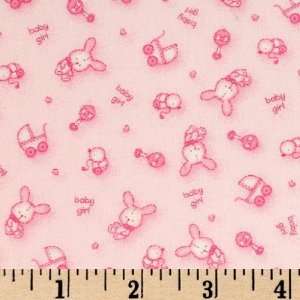  44 Wide Nursery Time Collection Baby Girl Pink Fabric By 