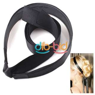 Women Style Fashion Hair Decor Band Black Hoop Long Ribbon Tie Bow 