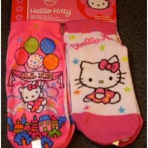  Hello Kitty 2 pair Girls Socks M/L   Shoe size 9 3 