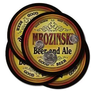  MROZINSKI Family Name Beer & Ale Coasters 