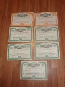 PENNSYLVANIA RAILROAD COMPANY Lot of 7 OLD ENGRAVED STOCK CERTIFICATES 