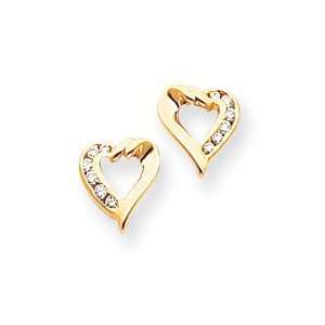  14k Fancy Diamond Heart Earring Mountings Jewelry