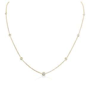  Victoria Kay Bezel White Diamond Necklace in 14k Yellow Gold, 16 (J 