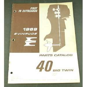   1969 69 EVINRUDE 40 BIG TWIN Boat Motor PARTS Catalog 