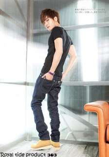 Korean Fashion Mens Comfortable Cowboy Cut Slim Fit Thin Sytle Denim 