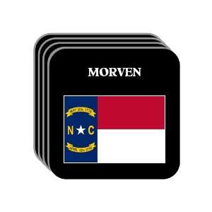  US State Flag   MORVEN, North Carolina (NC) Set of 4 Mini 